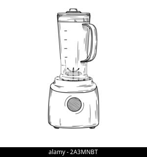 Blender sur un fond blanc. Vector illustration au croquis style. Illustration de Vecteur