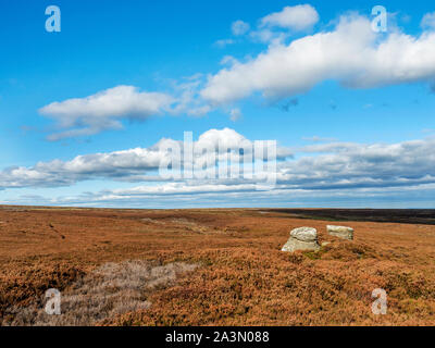 Les roches pierre meulière sur Moor Campsites Canet-en-Roussillon Campsites Canet-en-Roussillon proche de Nidderdale Yorkshire Angleterre du Nord Banque D'Images