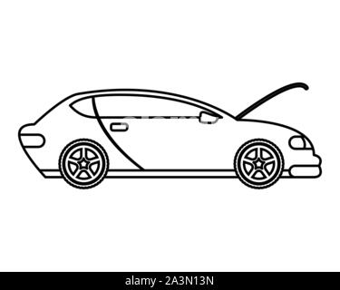 Ouvrir le capot de voiture icône mécanicien Illustration de Vecteur
