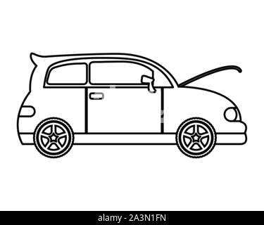 Ouvrir le capot de voiture icône mécanicien Illustration de Vecteur