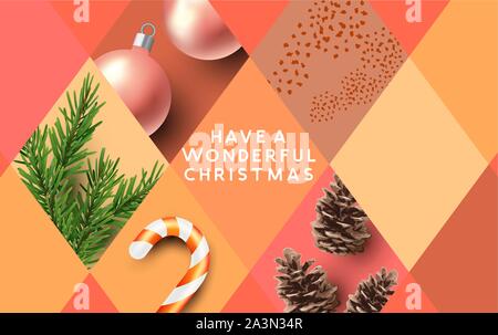 Joyeux Noël background abstract pattern. Vector illustration. Illustration de Vecteur