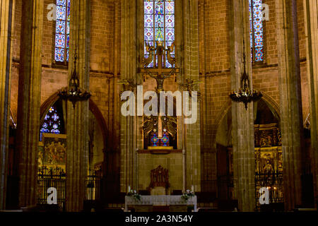 À l'intérieur de la cathédrale de Barcelone à Barcelone, Espagne Banque D'Images