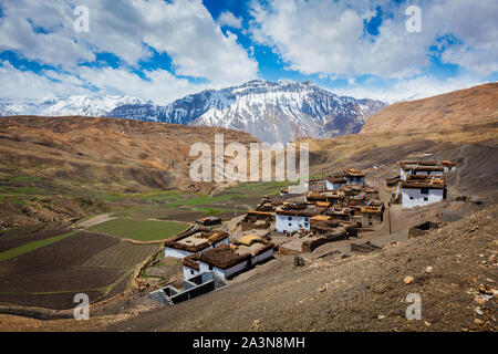 Village de la bande dessinée dans les Himalaya Banque D'Images