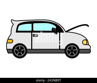 Ouvrir le capot de voiture icône mécanicien Illustration de Vecteur