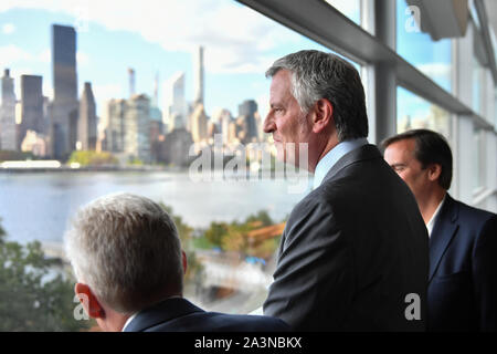 Inauguration de la bibliothèque Hunters Point, New York, USA - 24 Sep 2019 - Le maire de New York, Bill De Blasio Banque D'Images