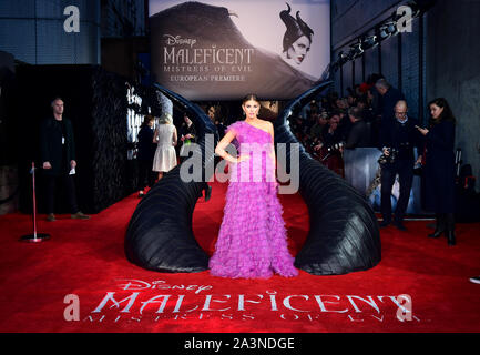 Ashley James participant à la Maîtresse : maléfique du Mal Première européenne tenue à Waterloo Imax à Londres. Photo date : mercredi 9 octobre 2019. Voir PA histoire maléfique showbiz. Crédit photo doit se lire : Ian West/PA Wire Banque D'Images