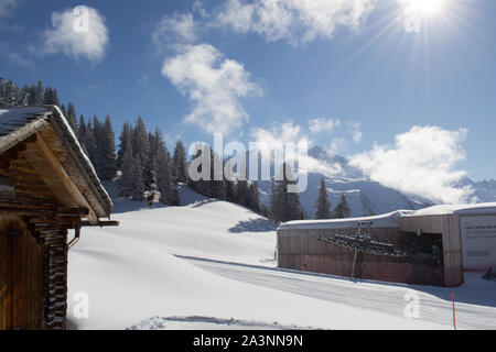 Davos et Klosters Ski de montagne Madrisa 2019 Banque D'Images