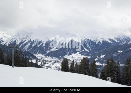 Davos et Klosters Ski de montagne Madrisa 2019 Banque D'Images