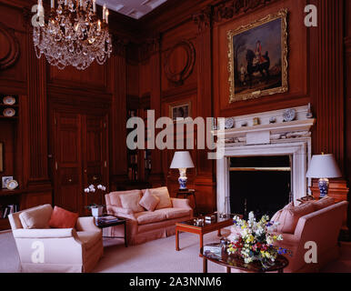 Salle de séjour dans la résidence de l'Ambassadeur de l'Angleterre situé sur Massachusetts Avenue, N.W., Washington, D.C. Banque D'Images