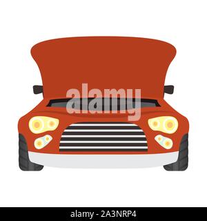 Ouvrir le capot de voiture icône mécanicien Illustration de Vecteur