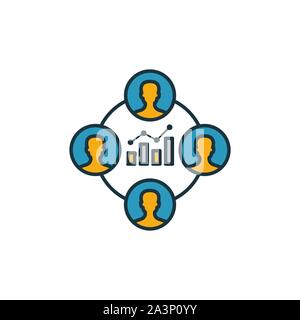 Icône de groupe analytique. Contours remplis de elemet créative de la gestion d'icônes collection. Icône de groupe analytique prime à l'assurance-chômage, ux, apps, logiciels Illustration de Vecteur