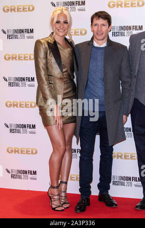 Pixie Lott et James Blunt participant à la cupidité Première européenne dans le cadre de la BFI London Film Festival 2019 qui a eu lieu à l'odéon Luxe, Leicester Square à Londres. PA Photo. Photo date : mercredi 9 octobre 2019. Crédit photo doit se lire : fil PA Banque D'Images