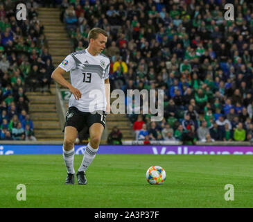 Stade national de football à Windsor Park, Belfast, Irlande du Nord. 09 sept 2019. UEFA EURO 2020 - qualification du groupe C, l'Irlande du Nord 0 Allemagne 2. Internationale de football allemand Lukas Klostermann (13) jouant pour l'Allemagne à Belfast en 2019. Banque D'Images