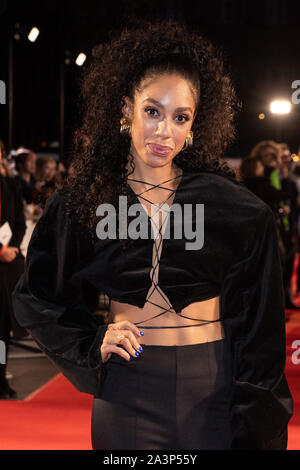 Pearl Mackie participant à la cupidité Première européenne dans le cadre de la BFI London Film Festival 2019 qui a eu lieu à l'odéon Luxe, Leicester Square à Londres. PA Photo. Photo date : mercredi 9 octobre 2019. Crédit photo doit se lire : fil PA Banque D'Images