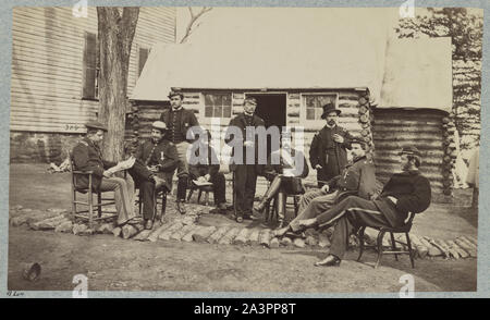 Les agents du personnel au siège 6e Corps d'armée près de Brandy Station, Va., 1864 Banque D'Images