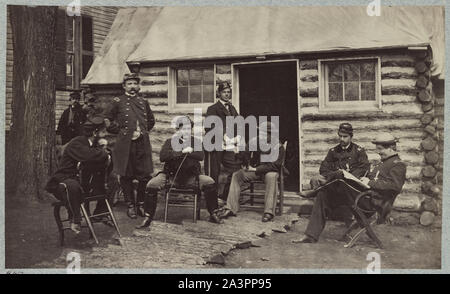 Les agents du personnel au siège 6e Corps d'armée près de Brandy Station, Va., 1864 Banque D'Images