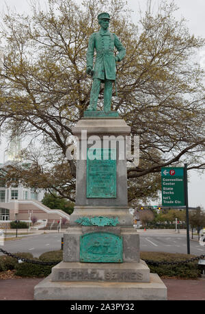 Statue de l'amiral arrière Raphael Semmes, Mobile, Alabama Banque D'Images