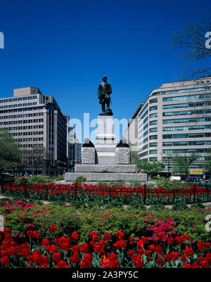 Statue de l'amiral David Farragut Union à Farragut Square, Washington, D.C. Banque D'Images