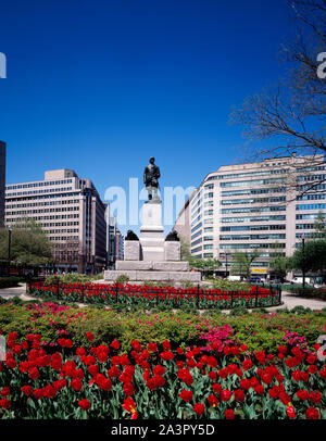 Statue de l'amiral David Farragut Union à Farragut Square, Washington, D.C. Banque D'Images