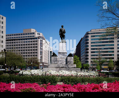 Statue de l'amiral David Farragut Union à Farragut Square, Washington, D.C. Banque D'Images