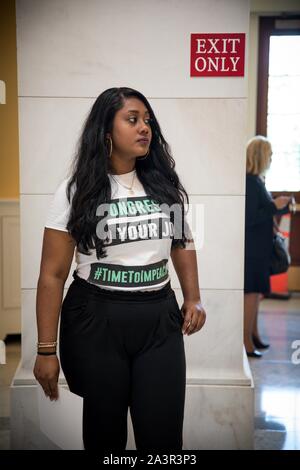 14 mai 2019 - Les membres du groupe d'activiste par les gens occupent la rotonde du Capitole pour protester contre le manque d'congressionlal sur action mise en accusation. Washington, DC, USA. Banque D'Images