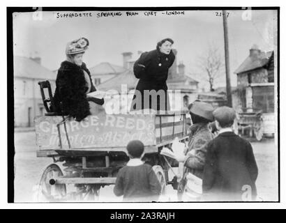 Parlant des suffragettes de panier, Londres Banque D'Images