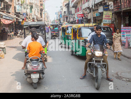 Une vue de Main Bazaar dans le centre-ville de New Delhi. Banque D'Images