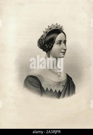 Gravure de young Victoria (Alexandrina Victoria ; 1819 - 1901), Reine du Royaume-Uni de Grande-Bretagne et d'Irlande de 20 juin 1837 jusqu'à sa Banque D'Images