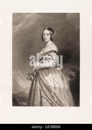 Gravure de young Victoria (Alexandrina Victoria ; 1819 - 1901), Reine du Royaume-Uni de Grande-Bretagne et d'Irlande de 20 juin 1837 jusqu'à sa Banque D'Images