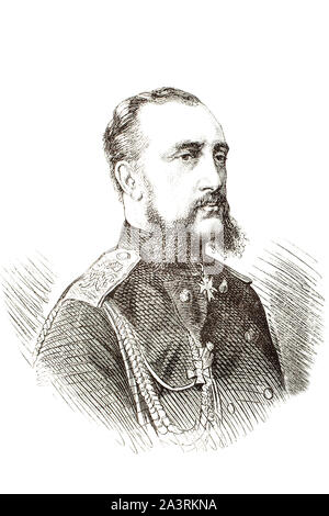 Grand-duc Nicolas Nikolaïevitch de Russie (1831 - 1891) est le troisième fils du Tsar Nicolas Ier de Russie. En tant que maréchal de camp, il commande la Fédération ar Banque D'Images