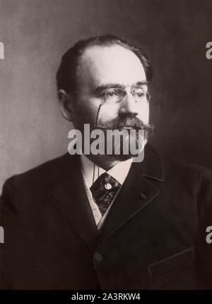 Edouard Emile Zola Charles Antoine (1840 - 1902) était un écrivain français, journaliste et homme politique. L'un des plus importants représentants du réalisme Banque D'Images