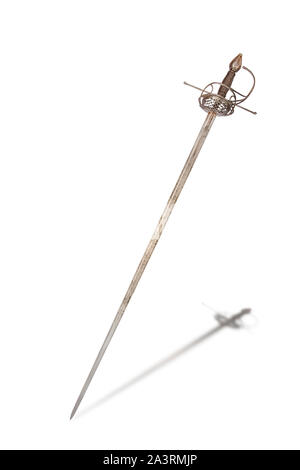 Bataille français sword (rapière) dans les temps de la Reine Margot et les Guerres de Religion (1562-1998). L'épée avec poignée complète. France XVI siècle. Banque D'Images