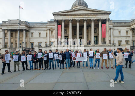Londres, Royaume-Uni. 9 octobre 2019. La demande des étudiants du Bangladesh à la fin de la violence sur le campus des universités au Bangladesh. Ils veulent une interdiction de la Bangladesh Chhatra Ligue, l'aile étudiante de la Ligue Awami, le parti de Premier Ministre du Bangladesh Sheikh Hasina, suite au passage à tabac à la mort d'un élève Abrar Fahad par BCL dirigeants au Bangladesh University of Engineering and Technology le 7 Oct 2019. Crédit : Peter Marshall/Alamy Live News Banque D'Images