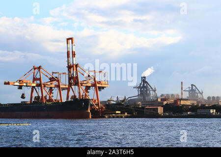 Paysages de la coastal zone industrielle de la ville de Kawasaki, Kanagawa Prefecture, Japan Banque D'Images