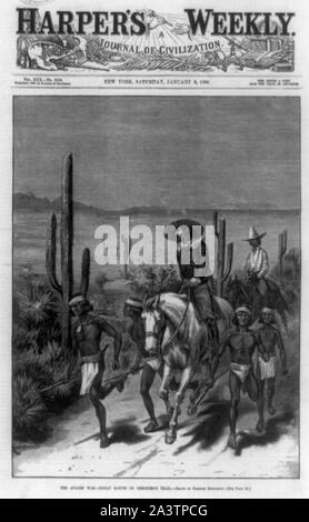 La guerre Apache--éclaireurs indiens sur Geronimo's trail / Remington. Banque D'Images