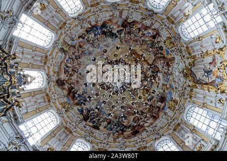 Ettal, Allemagne. 8 Août, 2019. L'Abbaye Bénédictine d'Ettal fondée en 1330 par l'Empereur Louis le bavarois près de la ville d'Oberammergau Banque D'Images