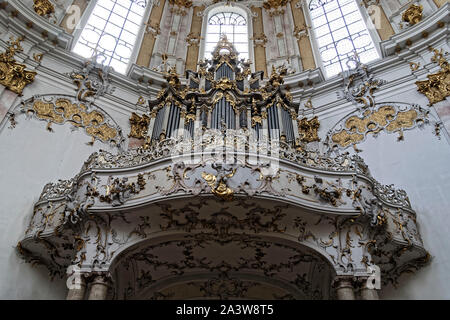 Ettal, Allemagne. 8 Août, 2019. L'Abbaye Bénédictine d'Ettal fondée en 1330 par l'Empereur Louis le bavarois près de la ville d'Oberammergau Banque D'Images