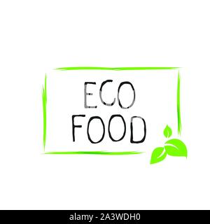 L'étiquette des aliments sans gluten et produit de haute qualité de badges. Ecohealthy 100 Bio Bio, bio et naturels sur l'icône du produit. Emblèmes pour cafe, l'emballage, etc. Illustration de Vecteur