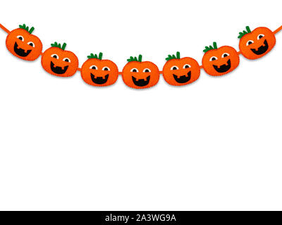 Guirlande citrouille. Concept d'Halloween, l'arrière-plan, de l'espace pour le texte. Banque D'Images