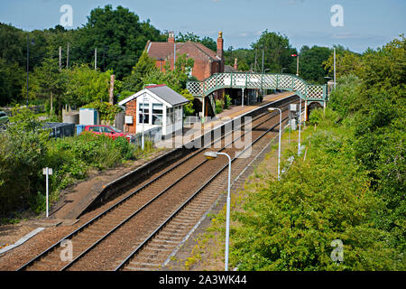 Acle gare, ouverte par le Great Eastern Railway en 1883 est sur le Wherry lignes dans l'Est de l'Angleterre, qui dessert la ville de Acle, Norfolk Banque D'Images