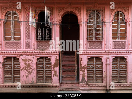 Belle haveli dans la vieille ville, du Rajasthan, Bikaner, Inde Banque D'Images