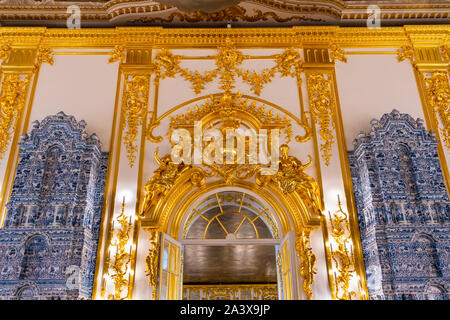 Intérieur du palais de Catherine à Saint Pétersbourg, Russie. Banque D'Images