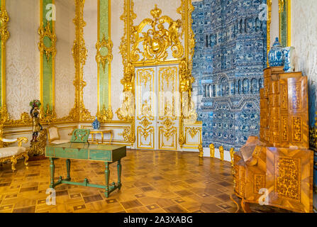 Intérieur du palais de Catherine à Saint Pétersbourg, Russie. Banque D'Images