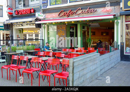 Cafe Cuba Bar à cocktails et un restaurant, le Nieuwmarkt d'Amsterdam, aux Pays-Bas. Banque D'Images