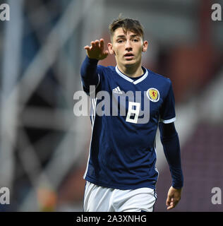 Edinburgh, Ecosse, Royaume-Uni. 10 Oct, 2019. Billy Gilmour de Ecosse U21 (Chelsea) contre la Lituanie sous 21's.Match 2019-21 championnat de Murrayfield Park qualificatif, Édimbourg, Écosse, Royaume-Uni Crédit : eric mccowat/Alamy Live News Banque D'Images