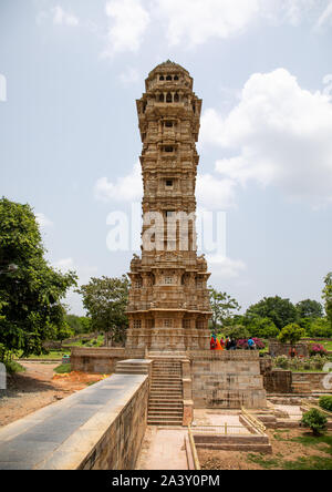 Vijaya stambha tour de victoire à Chittorgarh fort, Rajasthan, Inde, Chittorgarh Banque D'Images