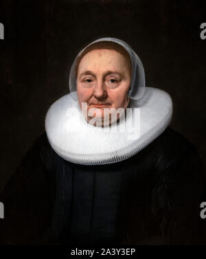 Portrait d'une femme par Bartholomeus van der Helst (1613-1670), huile sur panneau Banque D'Images