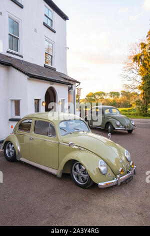 Claqué abaissé light green classic 1960 Volkswagen Beetle Banque D'Images