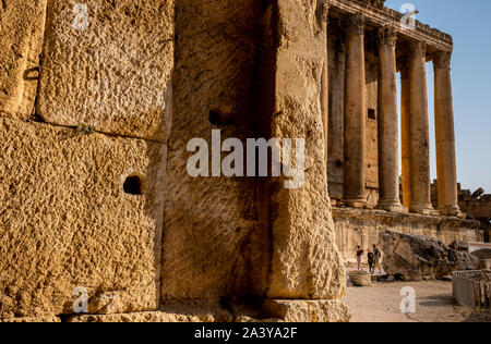 Temple de Bacchus, Baalbeck, vallée de la Bekaa, au Liban Banque D'Images
