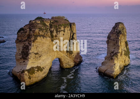 Les roches Raouche, Beirut, Liban Banque D'Images